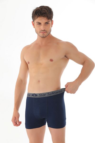 starsolmaz Ανδρικά Εσώρουχα Γκρι Μαύρο Navy Blue 3 τεμαχίων Boxer