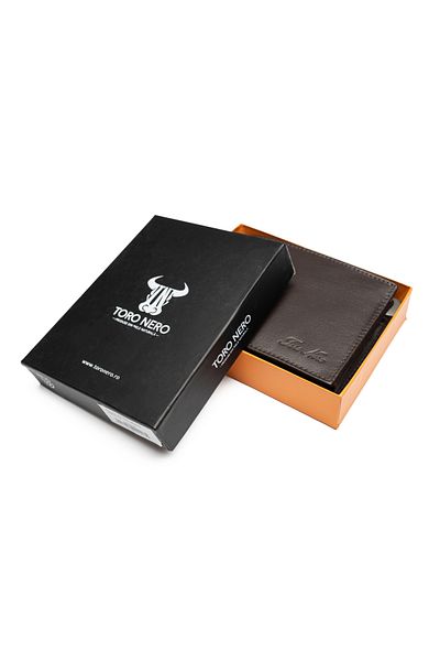 Toro Nero Men's Wallet Made Of Genuine Brown Leather Max, Rfid Protection