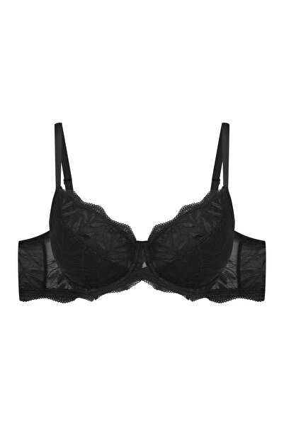 ESOTIQ Sutien semi-umflat cu armatură și dantelă florală, susținere ridicată, feminin și sexy | Odessa