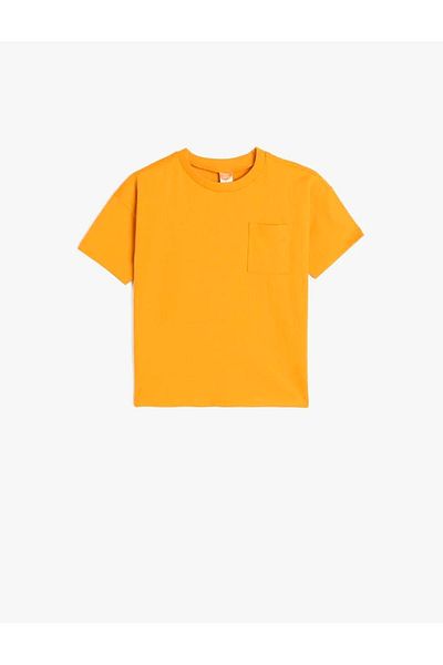 Koton Cotton Short Sleeve Pocket Detail Crew Neck Basic T-Shirt