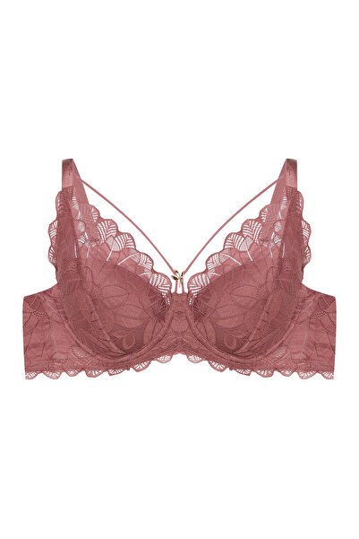 ESOTIQ Sutien ușor căptușit, cu armătură, întărit cu dantelă botanică și partea din față cu bretele, elegant și sexy | Oath