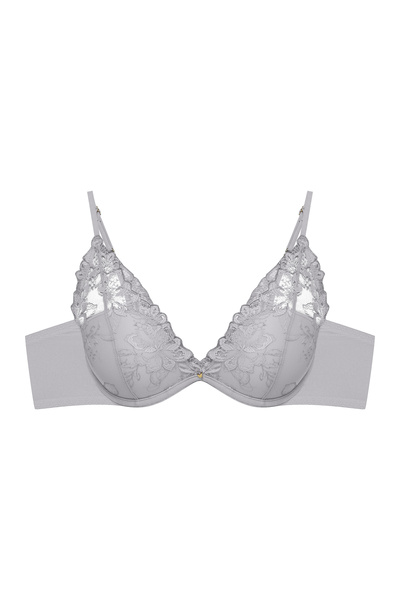 ESOTIQ Push-Up Plunge Bra Underwired with Floral Embroidery Butterfly Pendant Sexy & Classy | Oleksa