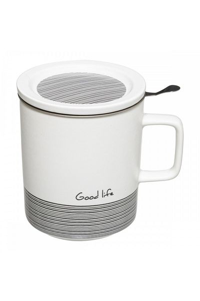 Secret de Gourmet Good Life mug, ceramic, with infuser, lid, 350 ml