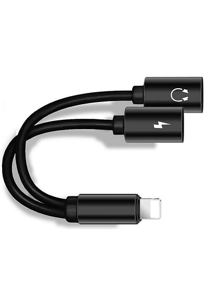 Generic Apple Certified USB 2-in-1 Charger for iPhone 7/7 Plus with Lightning to 3.5mm Female AUX Adapter -