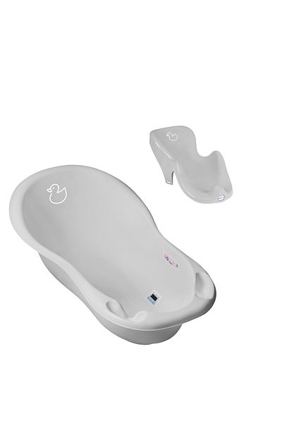 Tega Baby Set cadita copii Duck Gri 102 cm cu senzor de temperatura + suport anatomic cadita
