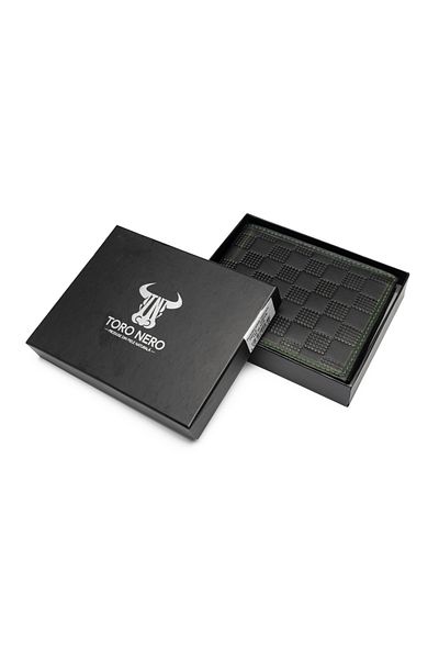 Toro Nero Men's wallet made of green genuine leather Square
