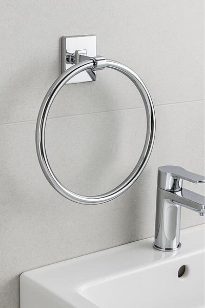 Saban Wall Mounted Towel Rack |   No Punch Mounting, Strong Adhesive System 18.5 X 21 X 7.5 cm