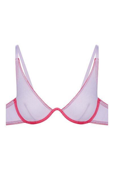 ESOTIQ Sutien BLOOVII moale, fără căptușeală, cu armătură, semitransparent, cu design de plasă, cu decolteu | Oceaniq