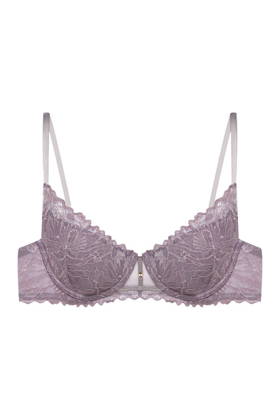 ESOTIQ Sutien Push-Up cu Armătură, Dantelă Florală și Pandantiv Auriu | Lenjerie Senzuală și Feminină | Idylla