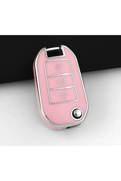 emii auto spare parts Peugeot Citroen Key Case Switch Model Medium Key with Light Icon Pink