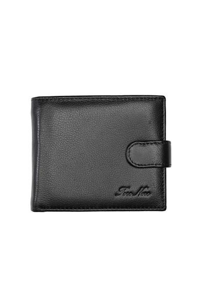 Toro Nero Men's Wallet Made Of Genuine Leather, Black, Vita Opzioni, Rfid Protection