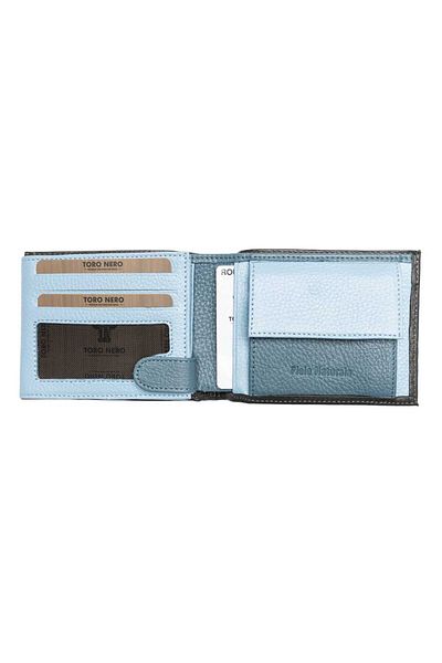 Toro Nero Men's wallet made of gray genuine leather Muselles Eyelet