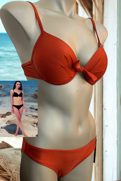 Anastasia Underwear Swimsuit Bikini Covered Suit Front Ribbon Underwire Model