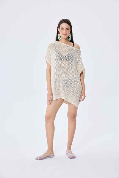 Peraluna Fiona, Openwork, Women's Summer Tunic - Cream