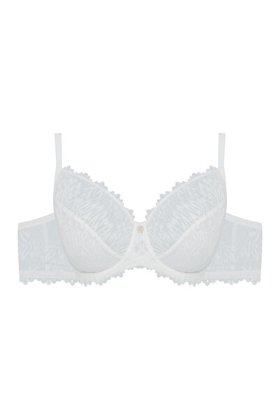 ESOTIQ Sutien moale cu armătură, dantelă florală și pandantiv auriu, bandă la...