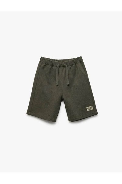 Koton Cotton Applique Detailed Khaki Boy's Shorts 5Skb40153Tk