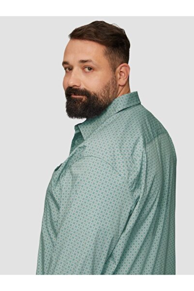 s.Oliver Big Sizes, Men's big sizes shirt, long sleeve with floral print, Slim Fit