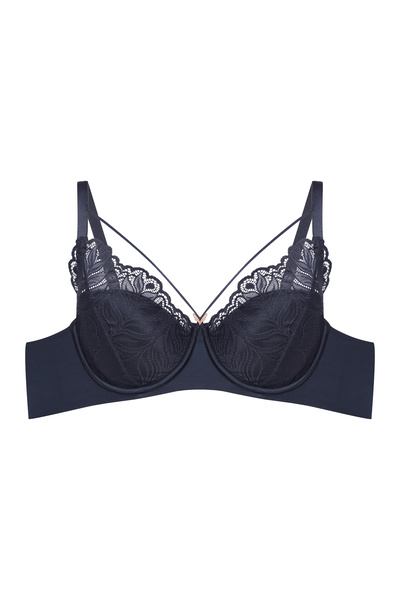 ESOTIQ Bretele frontale ușor căptușite și întărite pentru sutien, dantelă florală cu ornamente aurii întărite | Korin