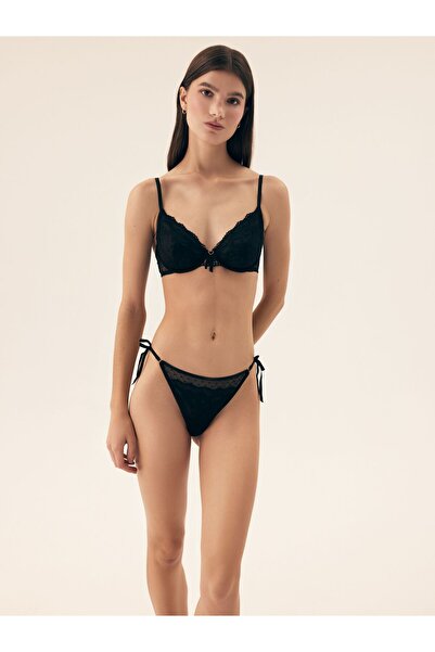 ESOTIQ Sutien BLOOVII fără burete, moale, cu armătură, dantelă și panglică, c...