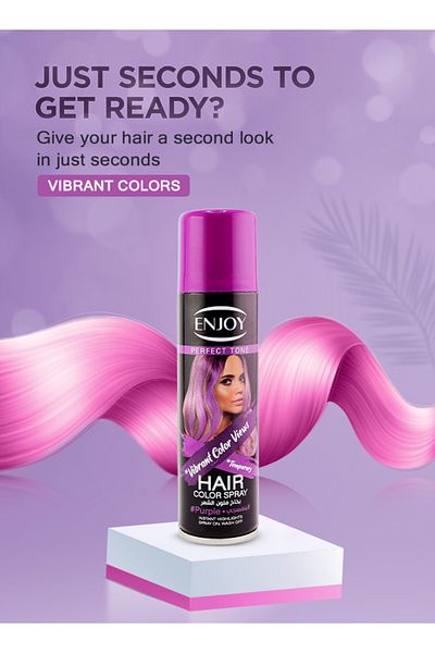 Enjoy Purple Hair Color Spray 150ml – Instant, Quick-dry, Washable, Long-lasting For All Hair Types