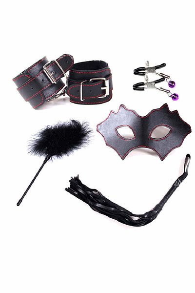 WildFashion Set Fetish/bdsm Din 5 Piese - Piele Ecologica, Negru, Toy97-1
