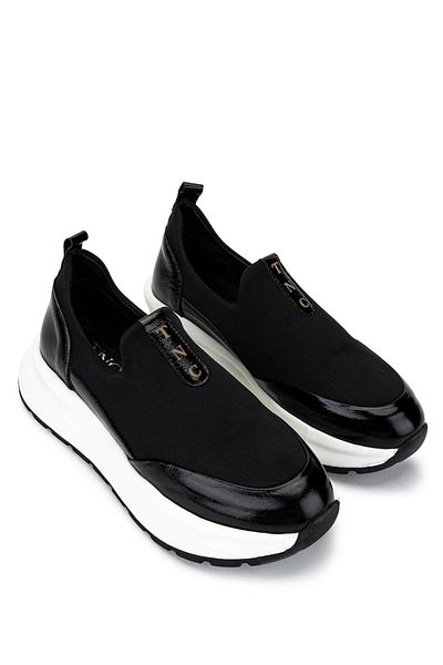 Tamer Tanca Women's Leather & Textile Black Sneakers & Sports Shoes