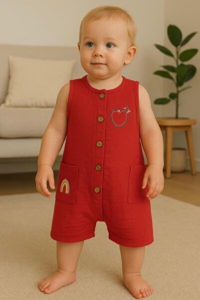 Esterella Pamuklu müslin Bebek Tulum/ Düğme Kapamalı Bebek Tulum/%100 Pamuk m...