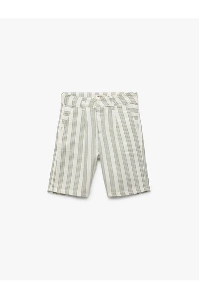 Koton Button Detailed Pocket Viscose Beige Boy's Shorts 5Skb40038Tw