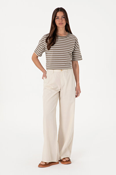 U.S. Polo Assn. Kadın Taş Loose Fit Kanvas Pantolon 50309122-VR049