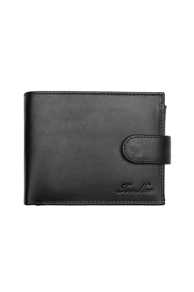 Toro Nero Men's Wallet Made Of Genuine Leather, Matte Black Viki, Rfid Protection