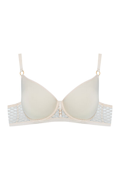 ESOTIQ Sutien cu burete ușor, tip balconet, cu cupe fine, detalii din dantelă, bandă interioară confortabilă | Ohara