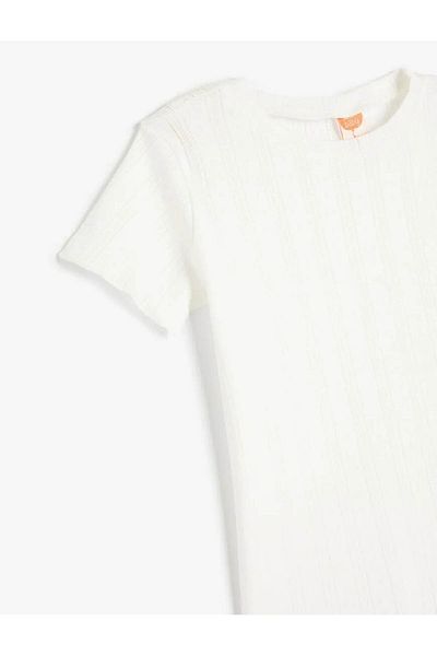 Koton Tricou de bază cu mânecă scurtă, bumbac, cu decolteu