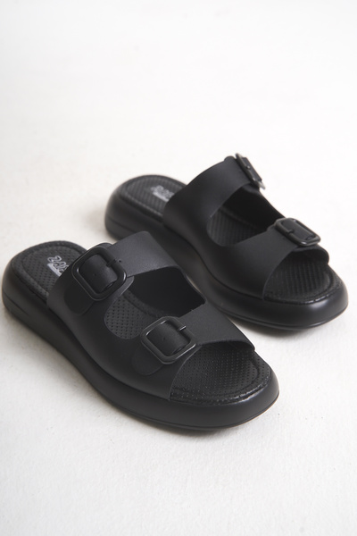 ZAPO Women's Leather Thick Sole Slippers