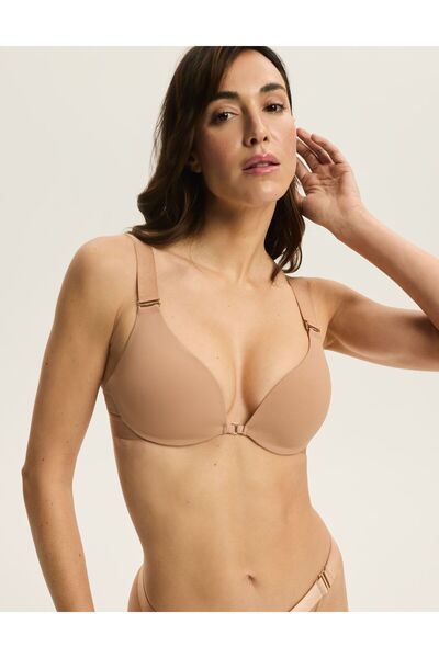 ESOTIQ Sutien push-up cu armătură, decolteu, cu nervuri și bretele late, conf...