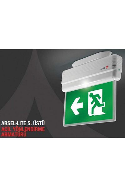 Arsel İte Ae-1223-s تركيبات توجيه مخرج الطوارئ LED المثبتة على السطح 180 D بشكل مستمر ومتقطع