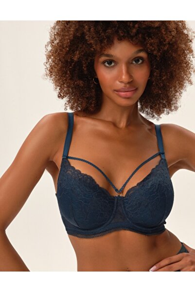 ESOTIQ Lightly Padded Reinforced Bra Underwired with Decorative Strappy Front...