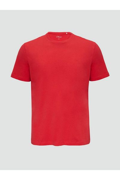 s.Oliver Big Sizes, Men's Big Size T-shirt With Scoop Neck And Logo, Cotton