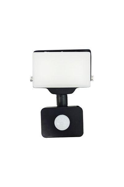 Adviti LED Floodlight, Orno, 10W with PIR, 800lm, IP44, 4000K, Aluminum + Polycarbonate, White/Black