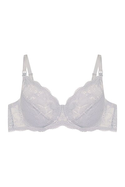 ESOTIQ Underwired Nursing Bra with Floral Lace Cotton Lining Reinforced Mater...