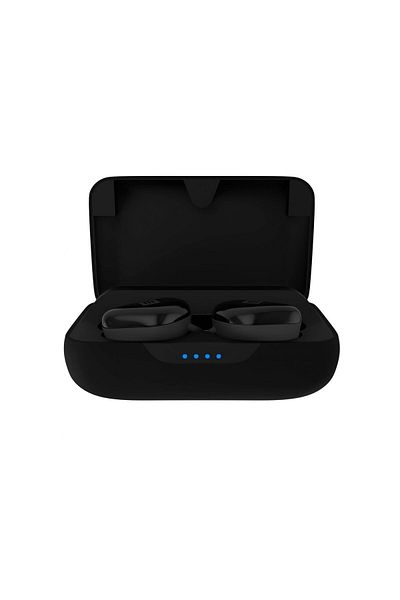 Evelatus EBE02 in-ear headphones, Wireless, Bluetooth 5.0, IPX4, Extra Bass, charging case, black