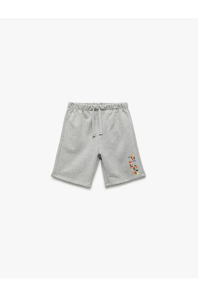 Koton Print Detailed Gray Boy's Shorts 5Skb40151Tk