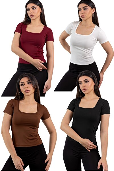 KHAB PREMİUM 4'Lü Kare Yaka Basic Full Likra Body