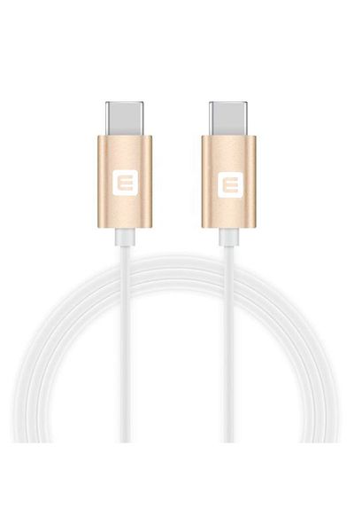 Evelatus TPC03 data/charging cable, USB C - USB - C, length 1 m, white/gold
