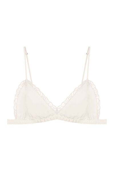 ESOTIQ Soft Bra Non-Padded Bralette Smooth Cups with Embroidered Ruffle Roman...