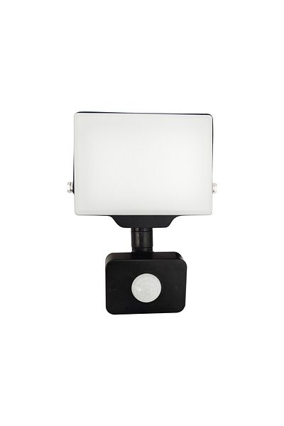 Adviti LED Floodlight, Orno, 20W with PIR, 1600lm, IP44, 4000K, Aluminum + Polycarbonate, White/Black
