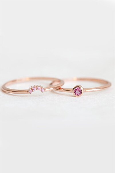 Cem Aykan Kuyumculuk PEMBE KUVARS TEKTAŞ YÜZÜK- AK1257