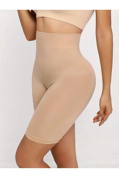 P&W Polo Women Porfy Model Slimming Effect Laser Cut Long Non-Marking Shorts Corset Skin Color