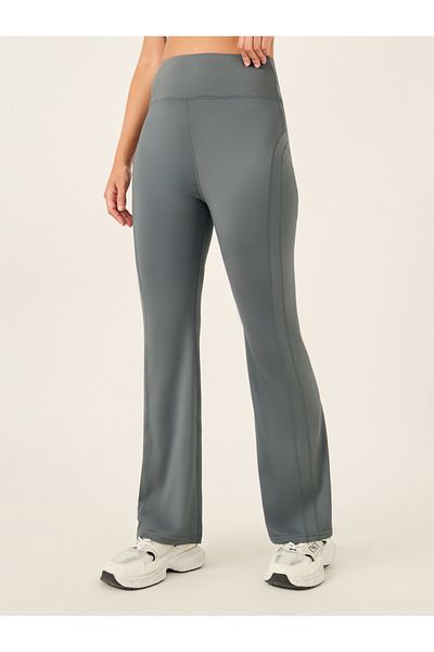 Styli Contour Effect Stitch Detail Flared Leggings