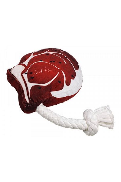 Nobby Sound Dog Toy Steak with Braided Rope 25cm