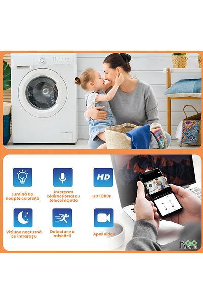 Koopsio Night Light with Full HD 1080P Spy Camera, WIFI, Night Vision, Integrated Battery